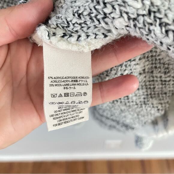 Free People | Womens Grey & White Windowpane Plaid Oversized Wool Blend Cardigan - Picture 6 of 10